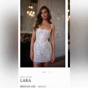 Rosie Etienne Lara White Lace Mini Dress Lace Bridal